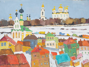 Valéri Kokourine, City view in winter - Lyklema Fine Art